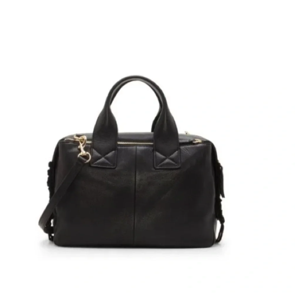 Vince Camuto Jayde Satchel‎ Black Leather Crossbody Bag